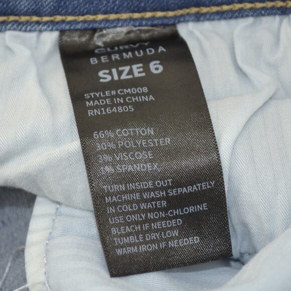 CopperFlash Mid Rise Bermuda Blue Jean Shorts Curvy Size 6 - Picture 3 of 15